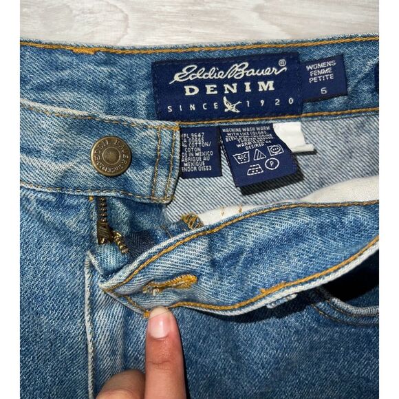 Vintage Eddie Bauer Womens Jeans Blue Size 6p High Rise Tapered Leg Denim - Picture 3 of 9